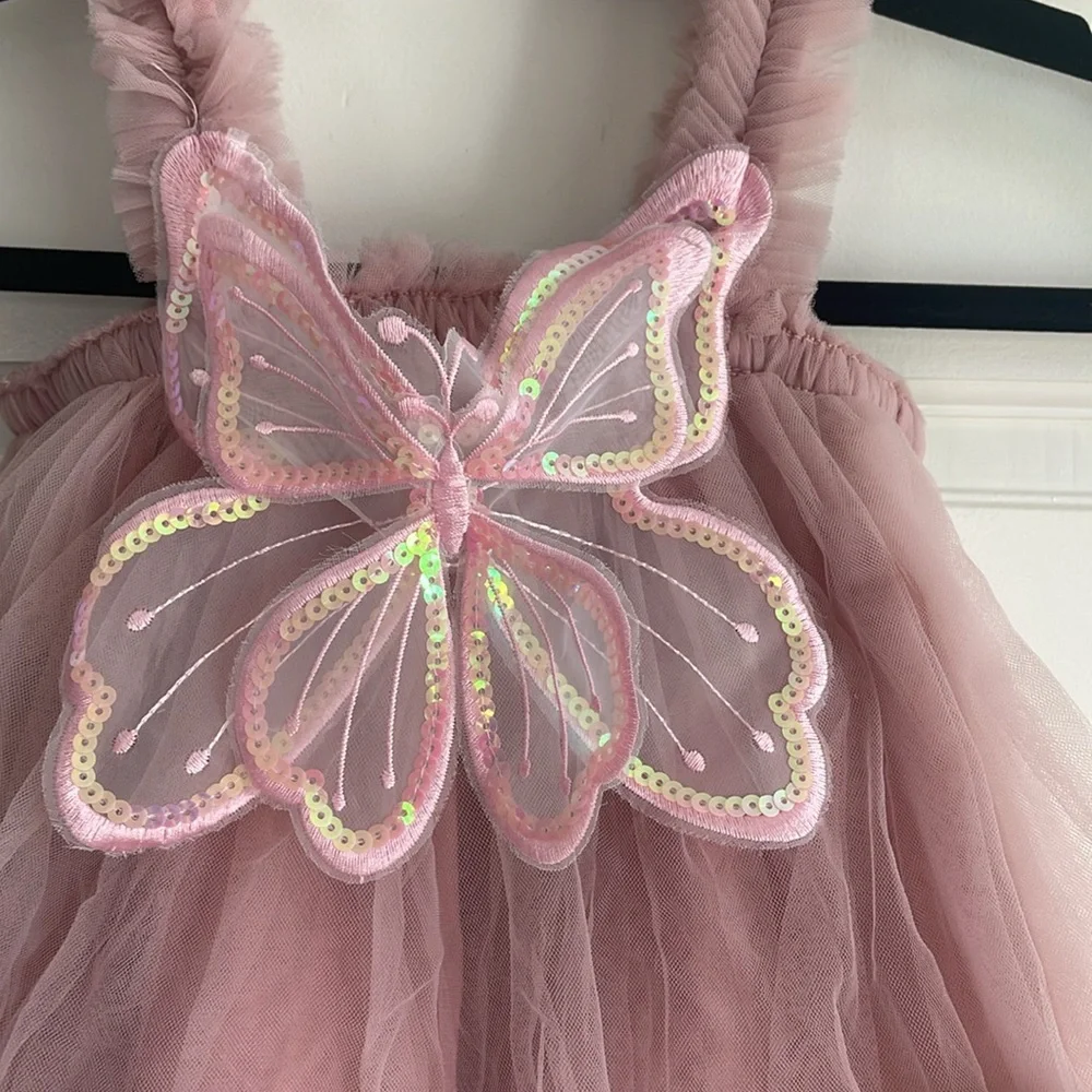 Girl Birthday Outfit Dress Butterfly Dress Fairy Dress Toddler pageant wedding
